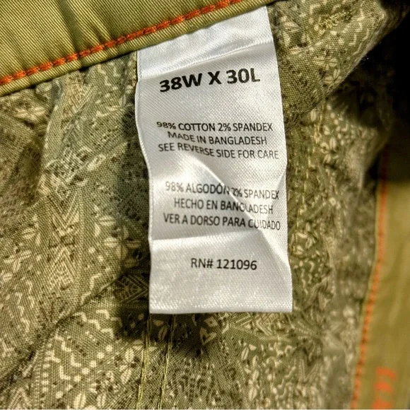 Men Original Weatherproof Vintage Olive Green Khakis - Picture 9 of 9